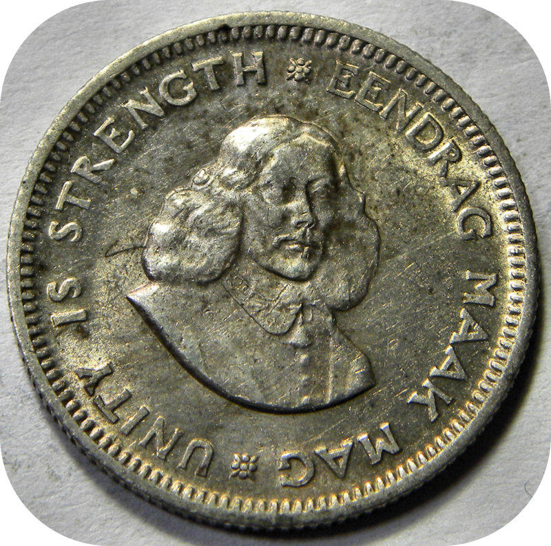 RSA silver:  1963 van Riebeeck 5c in A/UNC!