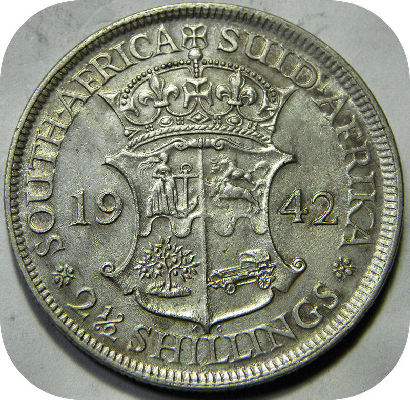 Error SA Union:  1942 Die Crack Halfcrown below R300!