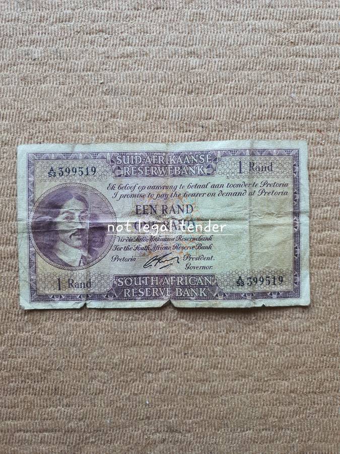 1962 G Rissik 1st Issue Afr/Eng One Rand Banknotes (A53)