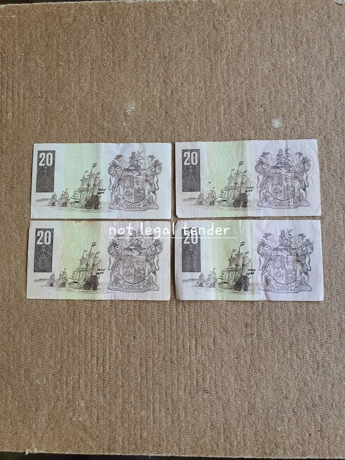 1990 C Stals 1st issue Eng/Afr Twenty Rand Banknote (BH/BP/BR/BS)