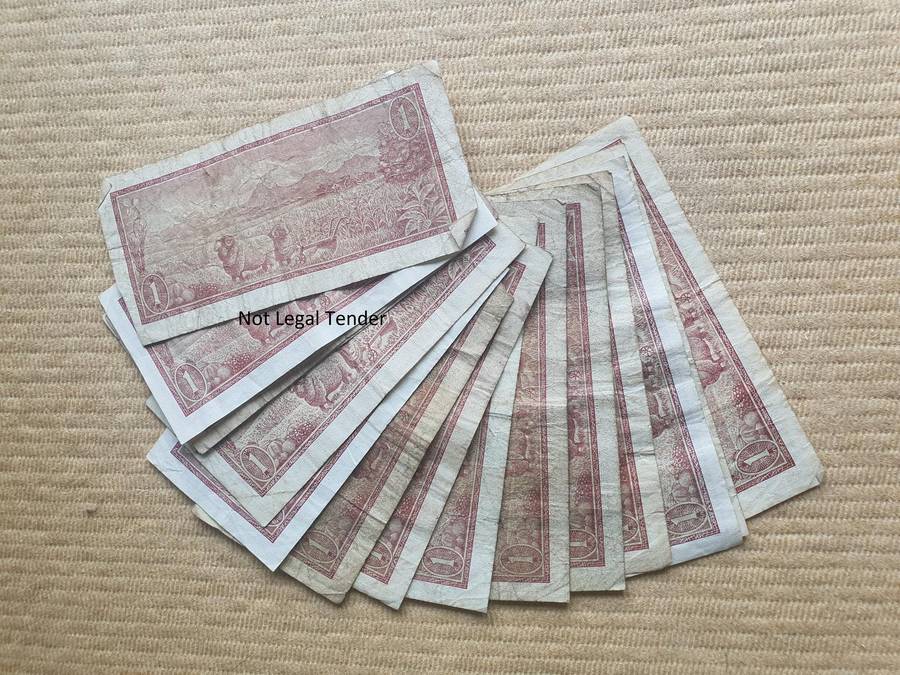 14 TW de Jongh 3rd Issue Afr/Eng One Rand Banknotes (B513)