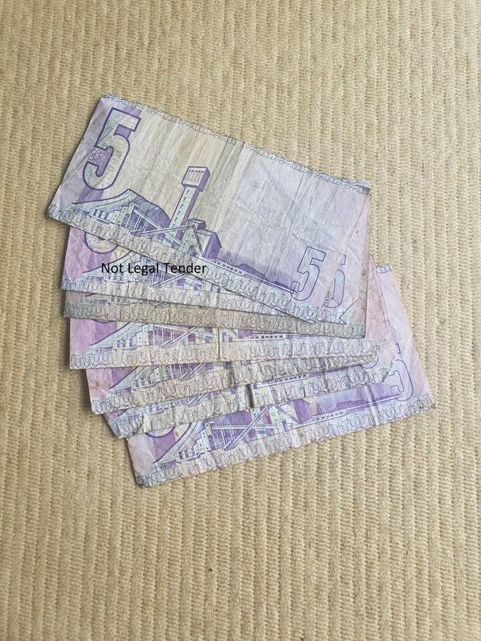 7 GPC de Kock Various Issue Eng/Afr Five Rand Banknotes (B3/96)