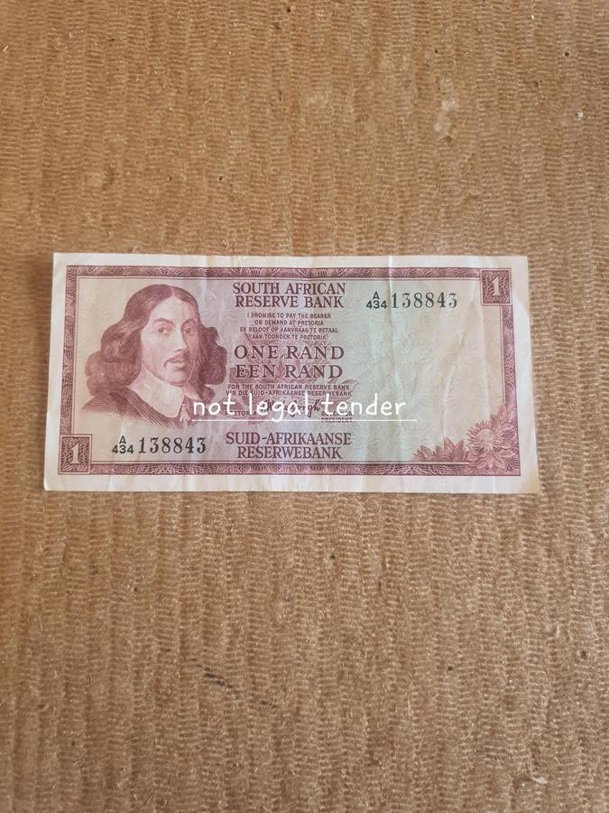 1967 TW de Jongh 1st issue Eng/Afr One Rand Banknote. (A434)