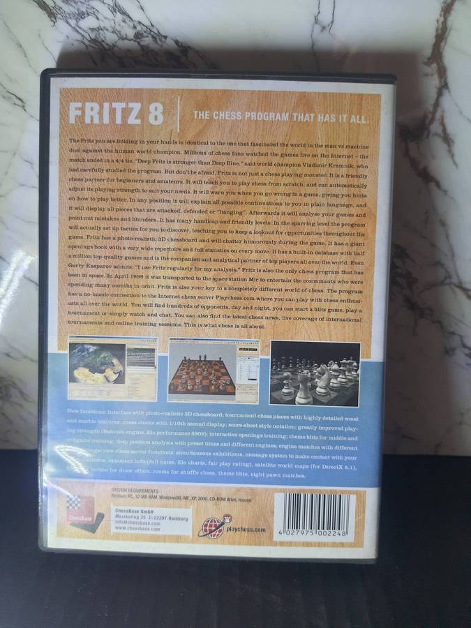 2 PC Games Kasparov Chessmate and Fritz 8 Chess Still Sealed..
