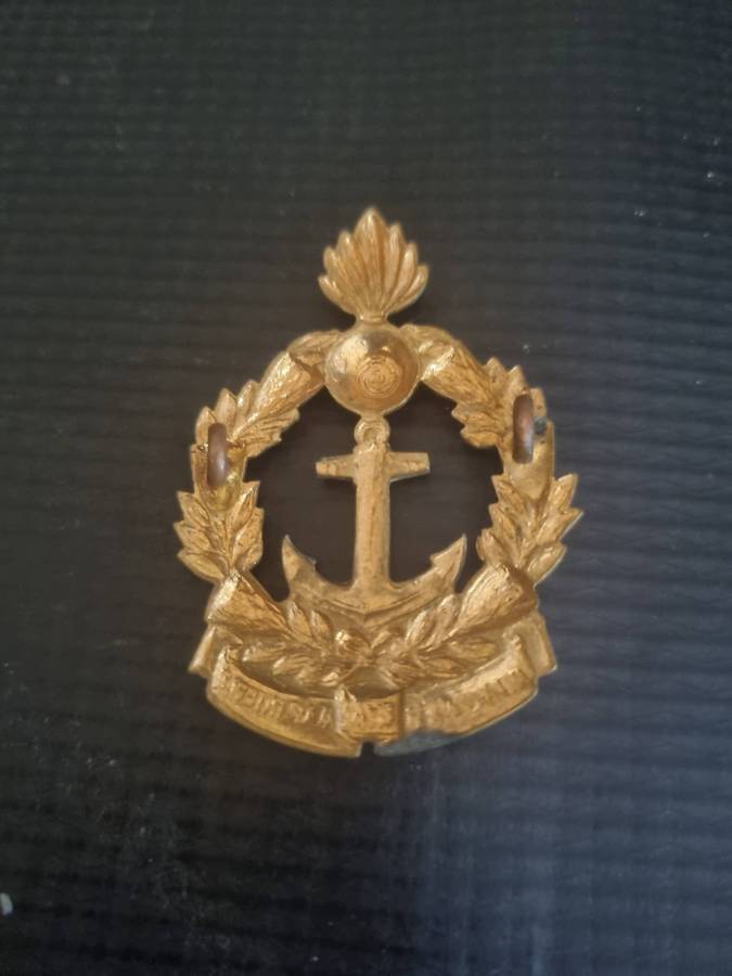 SA Navy Marine Corps Bi Metal Cap Badge