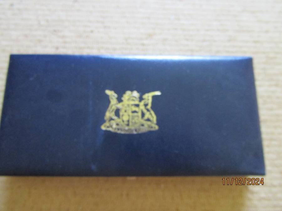 Proof 1986 South African Silver Double R1 set in Original Box