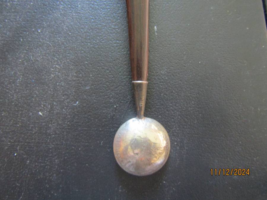 Sterling Silver And Wooden East Africa Elephant motive Spoon