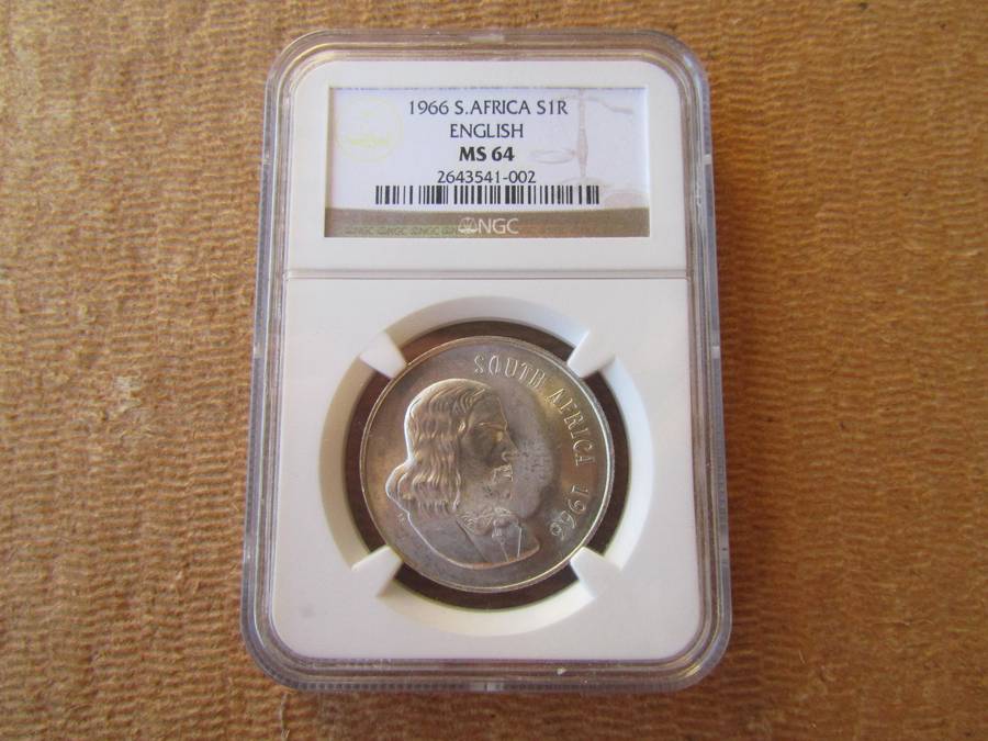 1966 English NGC Graded Silver One Rand MS64