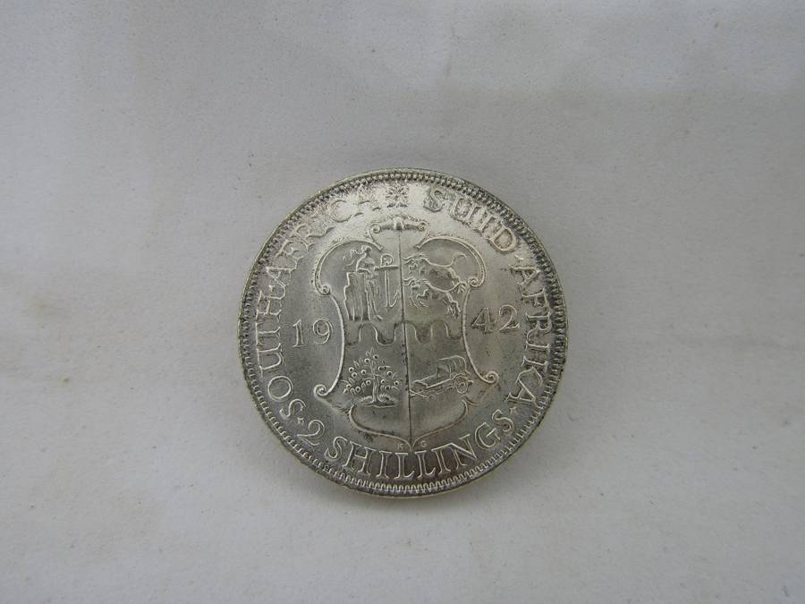 1942 South African Two Shilling. Mintage 2 847 288 Higher Grade C