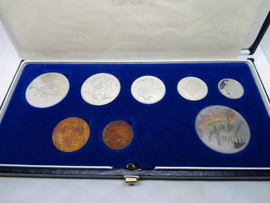 Proof South African 1987 Proof set with Silver R1 in SAM box