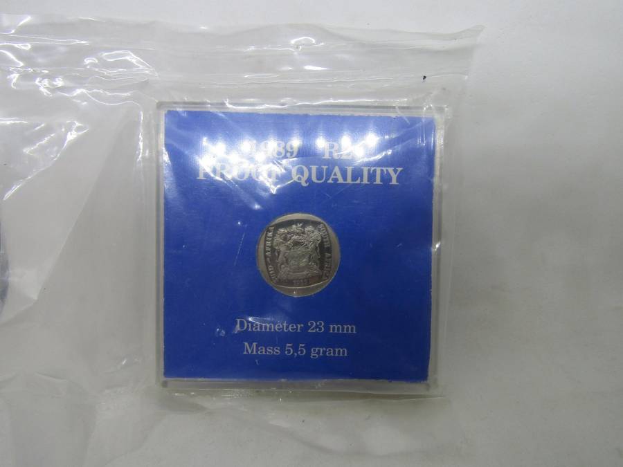 1989 South African Proof R2. First year of issue Bid per coin. Still sealed