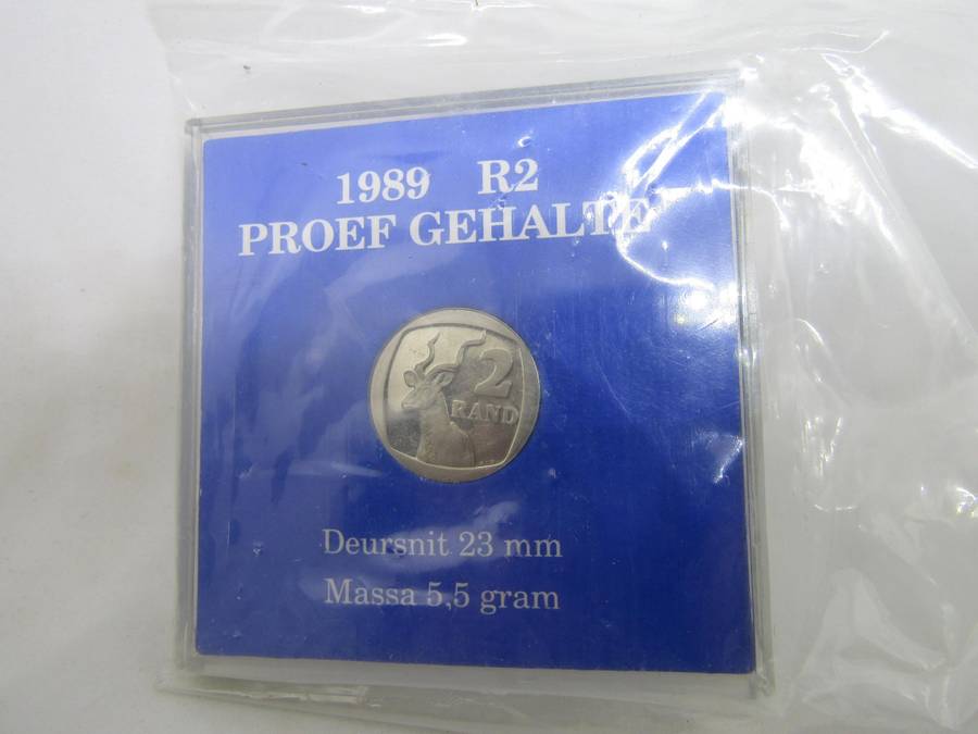 1989 South African Proof R2. First year of issue Bid per coin. Still sealed