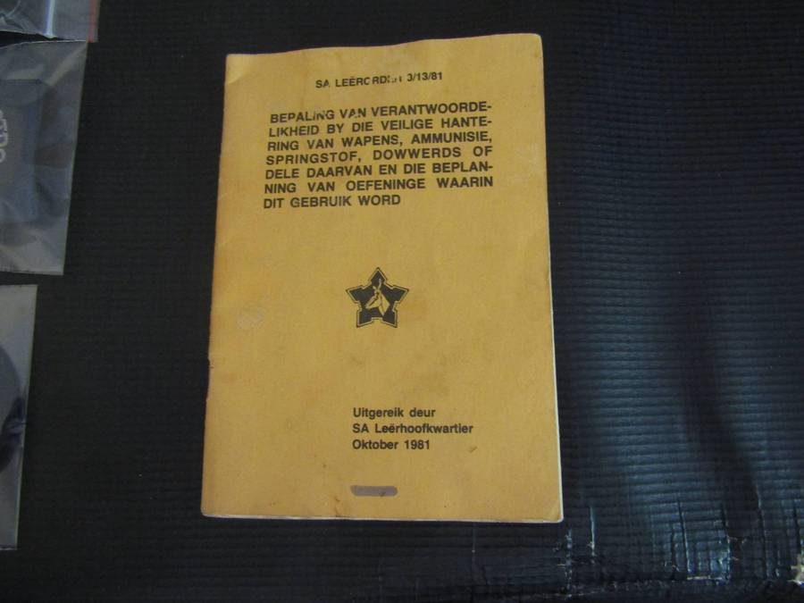 Vintage SA Army order 3/13/81. Safe handling of guns and explosives