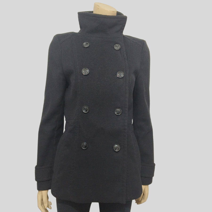 Black H+M Double-Breasted Jacket size 10