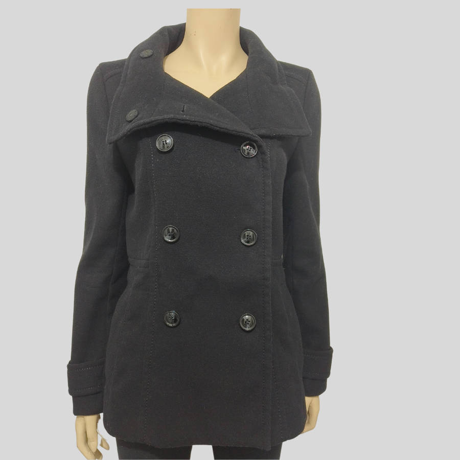 Black H+M Double-Breasted Jacket size 10