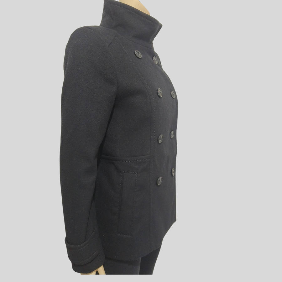 Black H+M Double-Breasted Jacket size 10