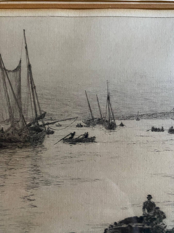 William Lionel Wyllie Original Signed Etching