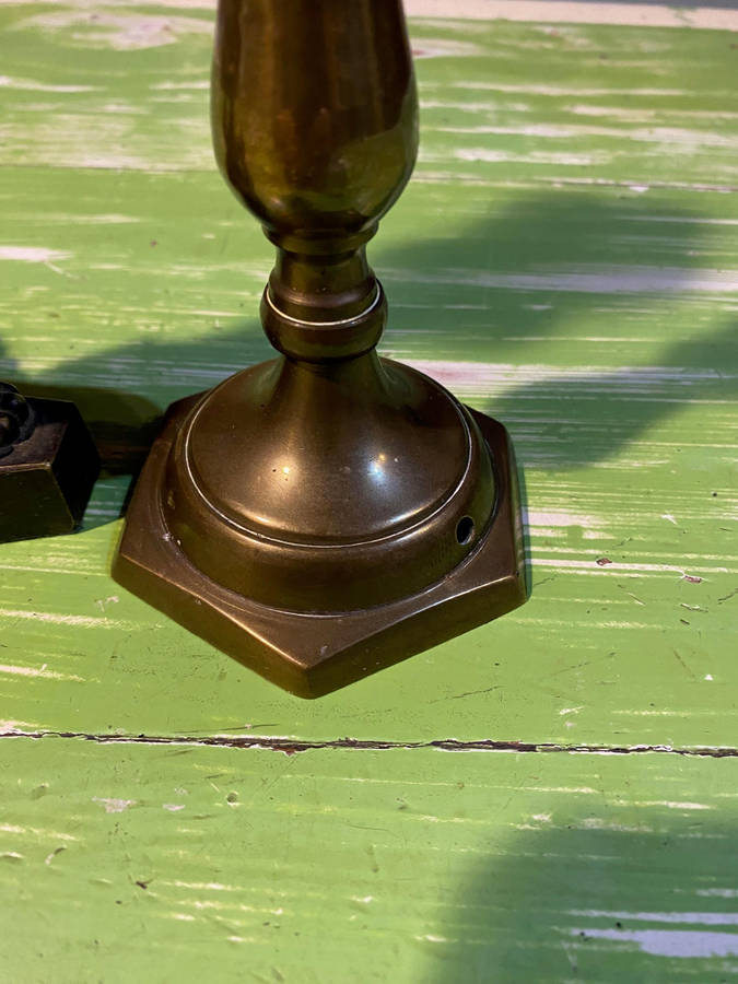 Vintage Brass Candlestick Holder/Lamp conversion