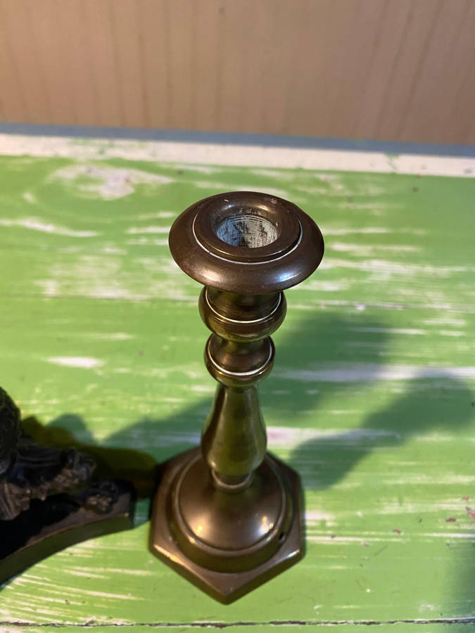 Vintage Brass Candlestick Holder/Lamp conversion
