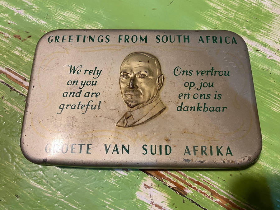 Greetings from South Africa African WWII Armed Forces 1940 Gift Tin