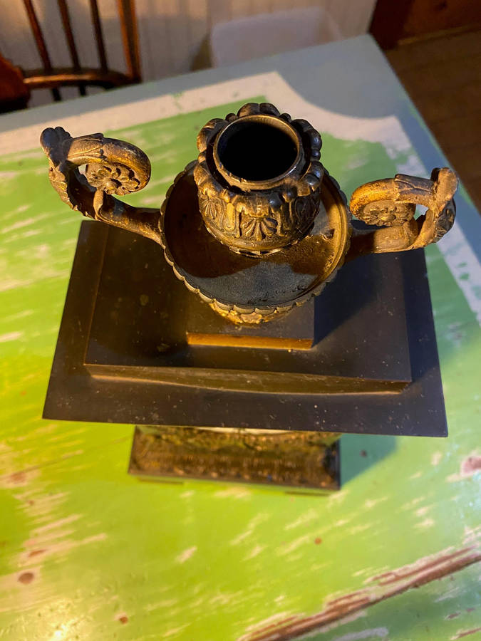 Antique French Style Bronze Mantle Clock