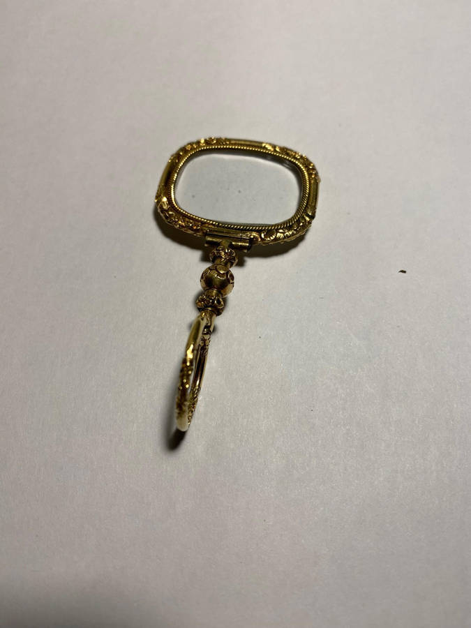 Late Georgian 14K Gold Encased Quizzing Magnifying Glass