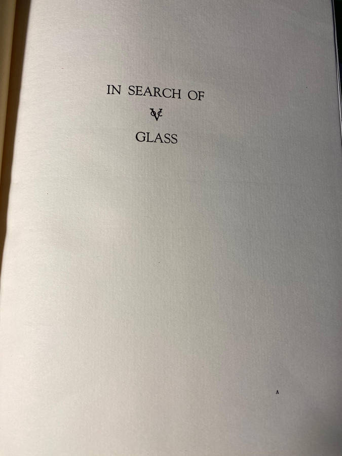 In Search Of Glass by David Heller