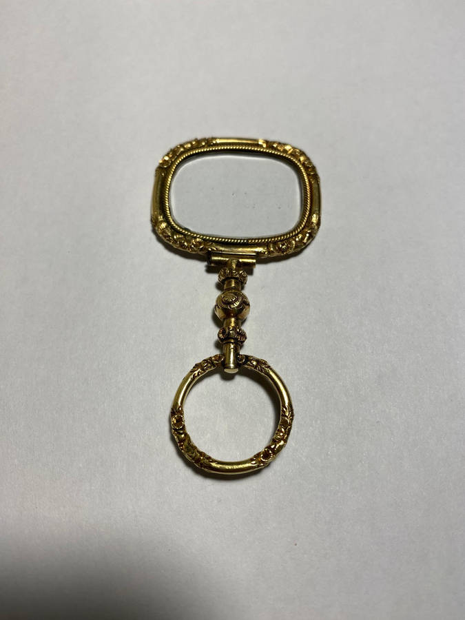 Late Georgian 14K Gold Encased Quizzing Magnifying Glass