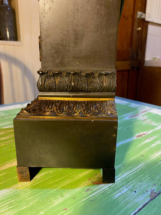 Antique French Style Bronze Mantle Clock