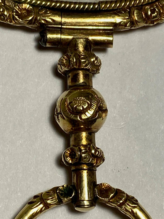 Late Georgian 14K Gold Encased Quizzing Magnifying Glass