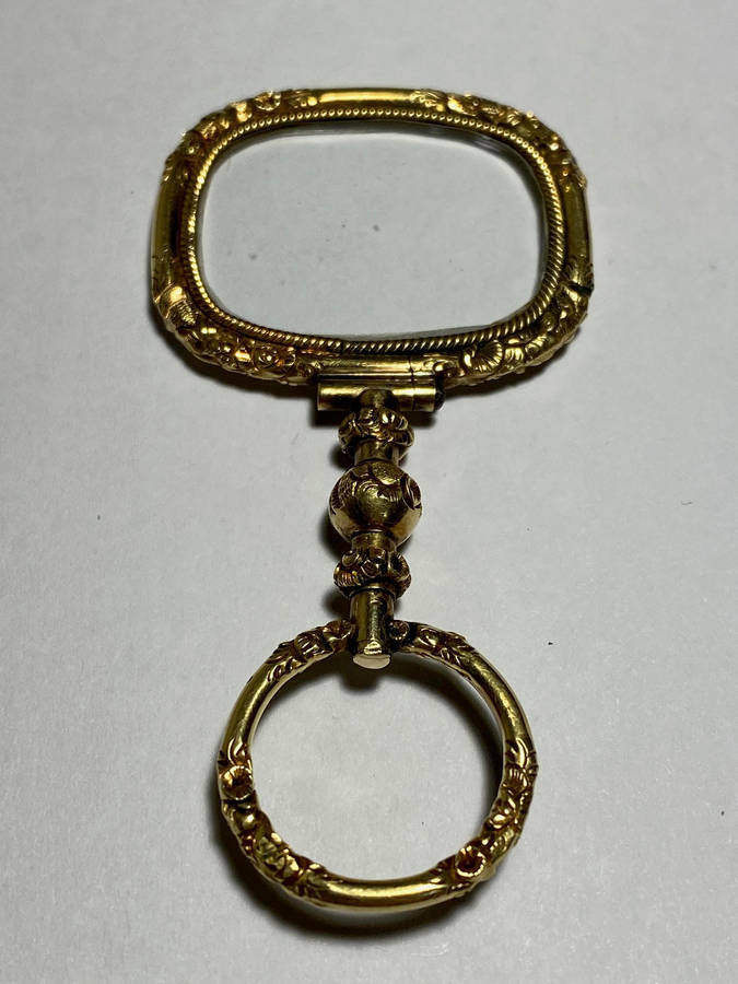 Late Georgian 14K Gold Encased Quizzing Magnifying Glass