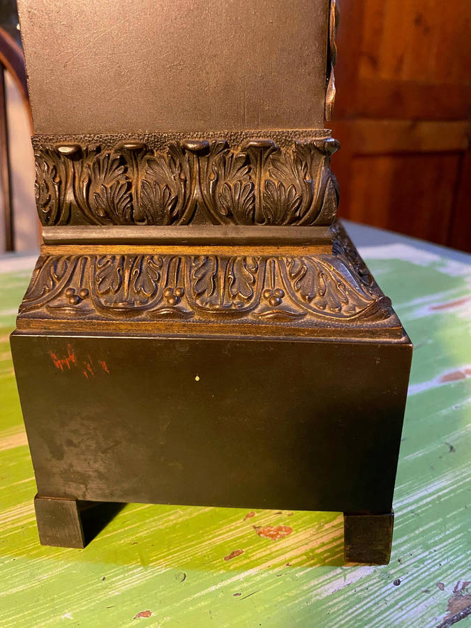 Antique French Style Bronze Mantle Clock