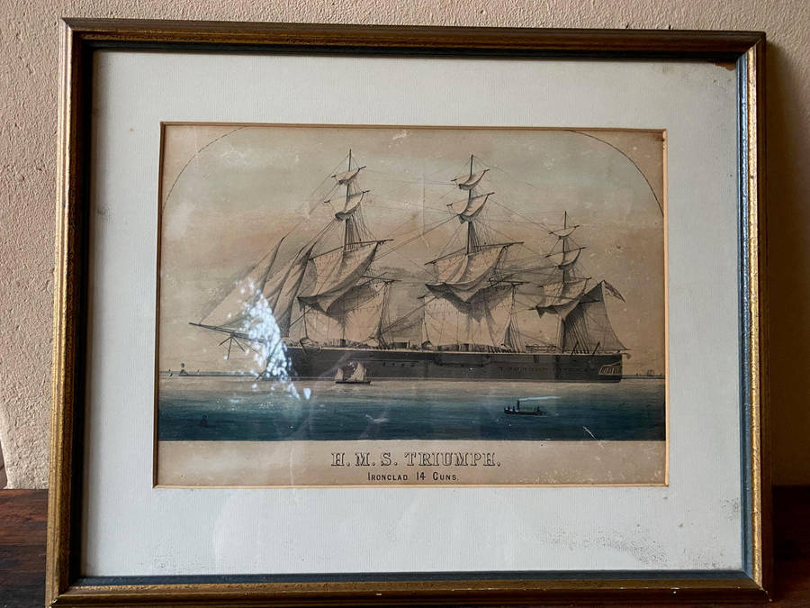 Antique HMS Triumph Ironclad 14 Guns