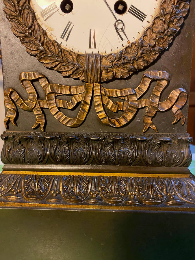 Antique French Style Bronze Mantle Clock