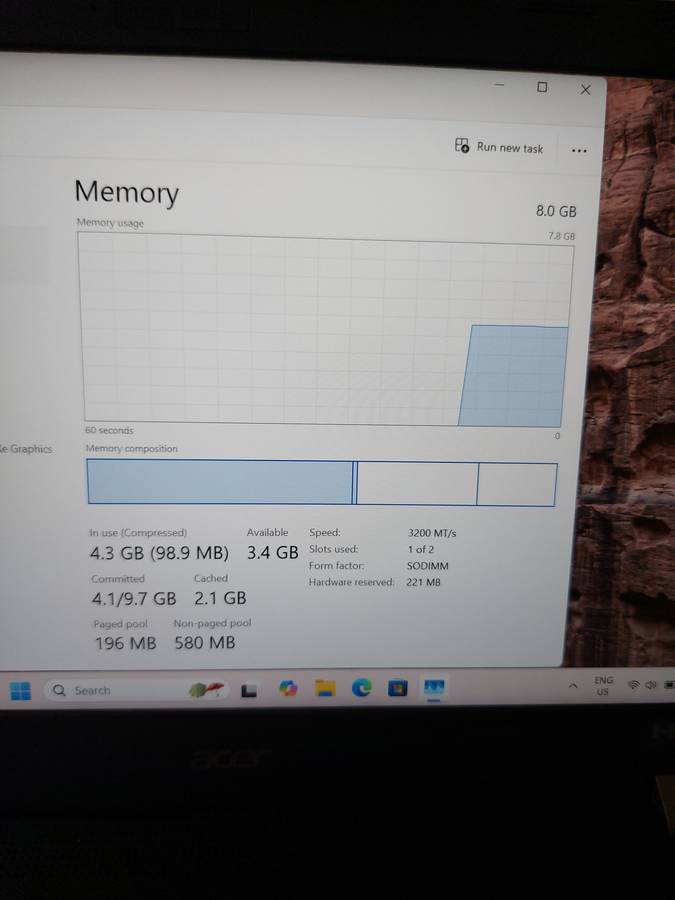 8gb ddr4 Laptop Ram 3200mhz