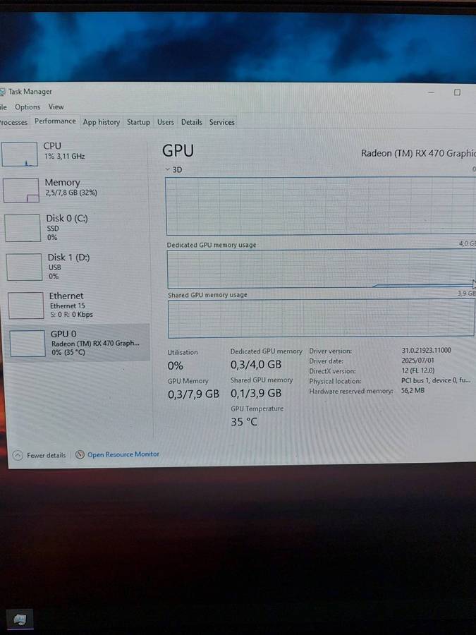 Msi RX 470 4gb Graphics Card