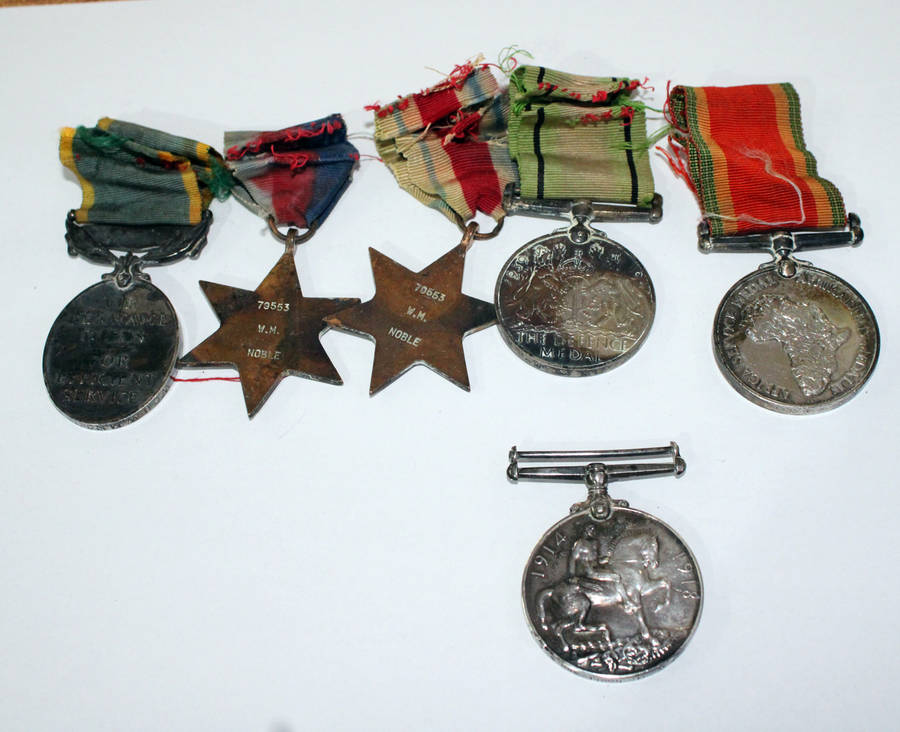 WW1 and WW2 medals all named to W.M. Noble