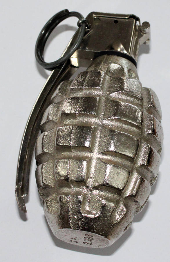 Chromed and inert Mk2 "Pineapple" grenade