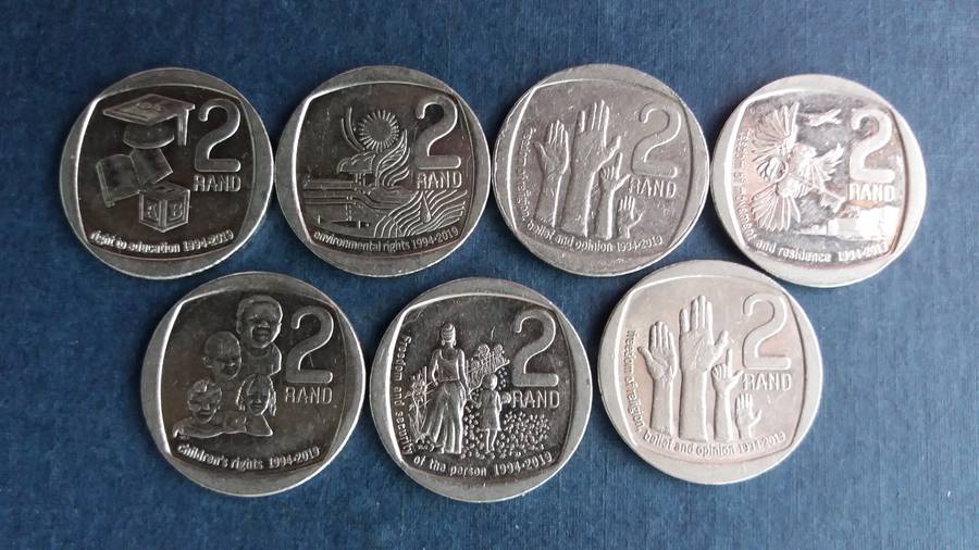 South Africa 2019/2020 R2 Rights Coins * 7 x Coins*