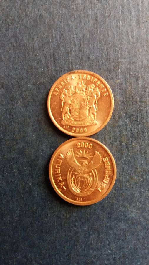 South Africa 2000 2 cent Old & New Coat of Arms