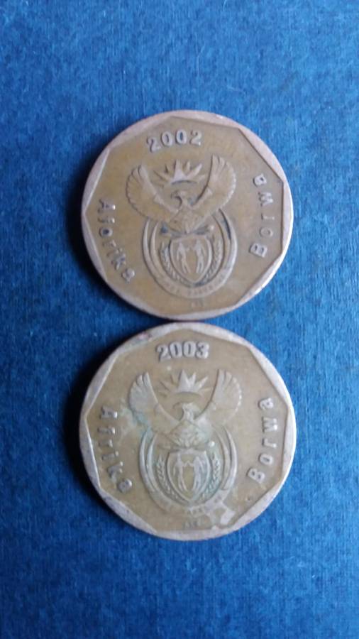 South Africa 2002 & 2003 Commemorative 50 cent * 2 x coins*