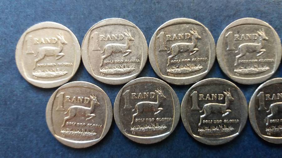 South Africa 2009, 2010, 2011, 2012, 2013, 2014, 2015, 2016 & 2018 R1 * 9 x coins*