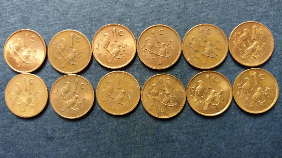 South Africa 1970, 1971, 1972, 1973, 1974, 1975, 1977, 1978, 1980, 1981, 1983 & 1984 1 cent