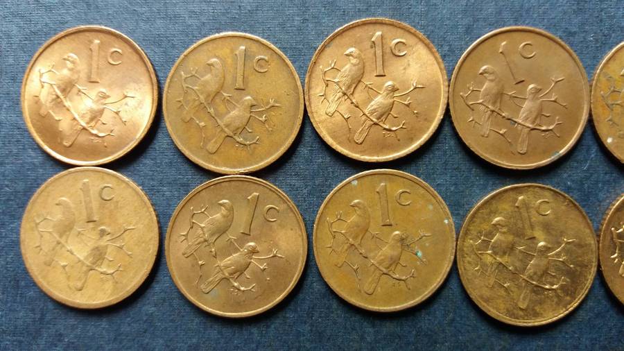 South Africa 1970, 1971, 1972, 1973, 1974, 1975, 1977, 1978, 1980, 1981, 1983 & 1984 1 cent
