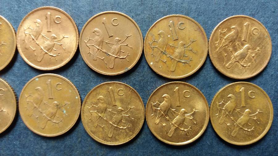 South Africa 1970, 1971, 1972, 1973, 1974, 1975, 1977, 1978, 1980, 1981, 1983 & 1984 1 cent
