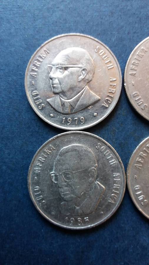 South Africa 1979, 1982, 1985 & 1990 R1 * President heads Nickel R1s* 4 x coins