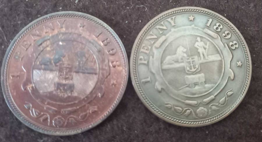 2 x 1898 ZAR PENNIES