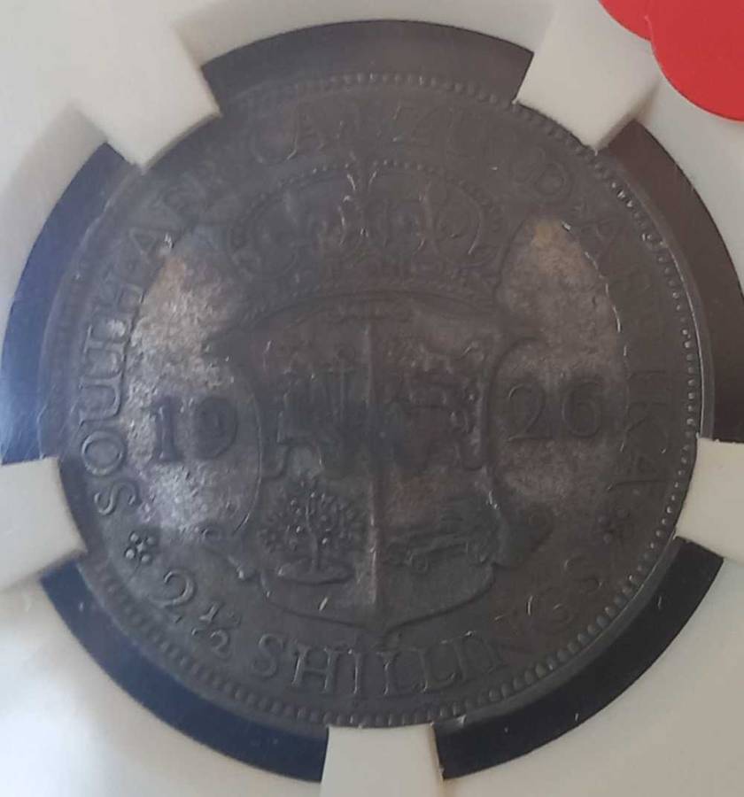 1926 UNION 21/2 SHILLING GRADED XF45