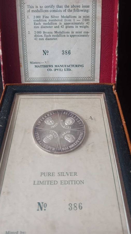 RHODESIA PURE SILVER MEDAL VOL.5