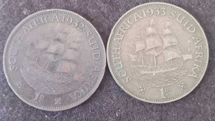 1932 & 1933 UNION 1 PENNY